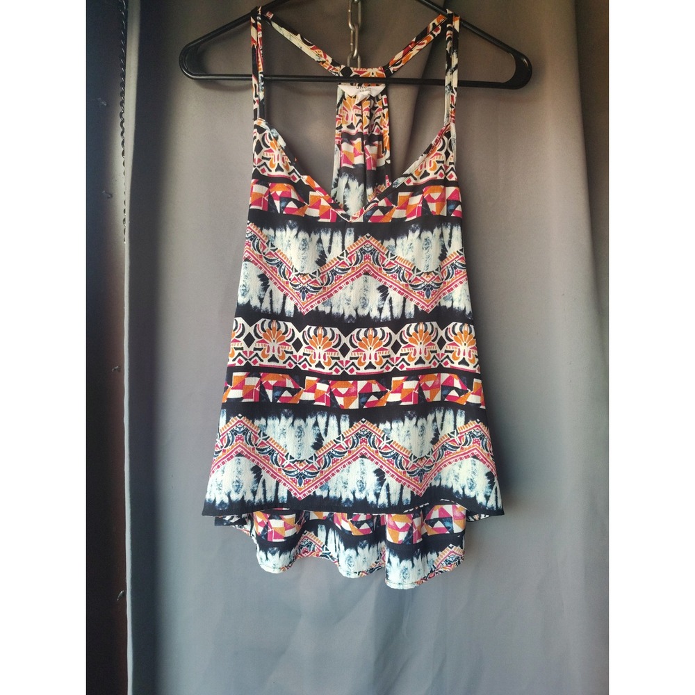 Jack by BB‎ Dakota Womens Geometric Tribal Print Racerback Tank Top Multi S